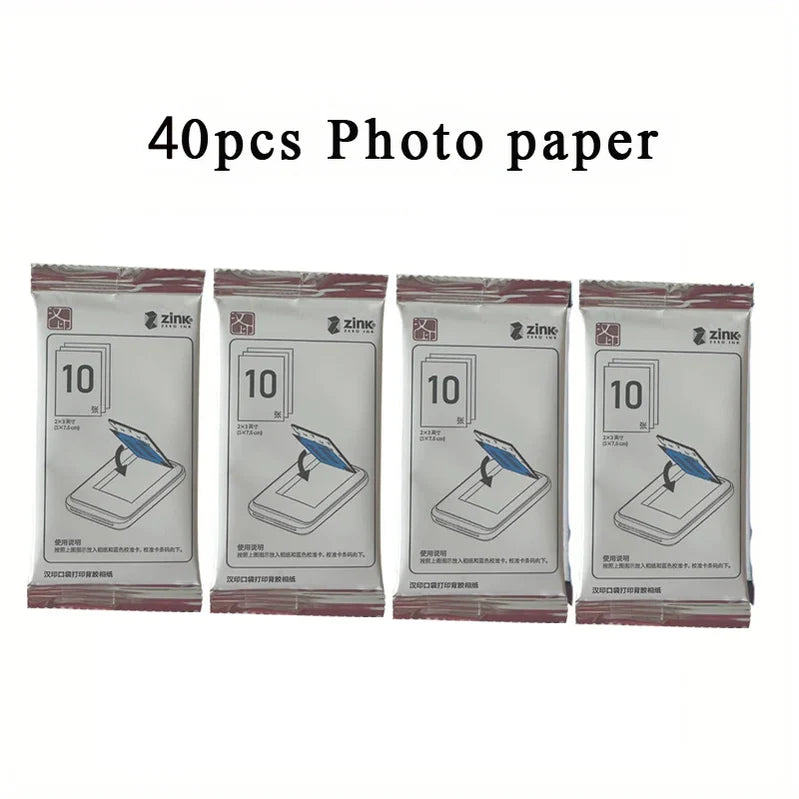 Portable Photo Paper (2x3”) - Sticker-Ready Prints for On-the-Go - 20/40 Sheets