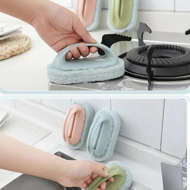 All-Purpose Bathroom and Kitchen Scrub Brush with Handle