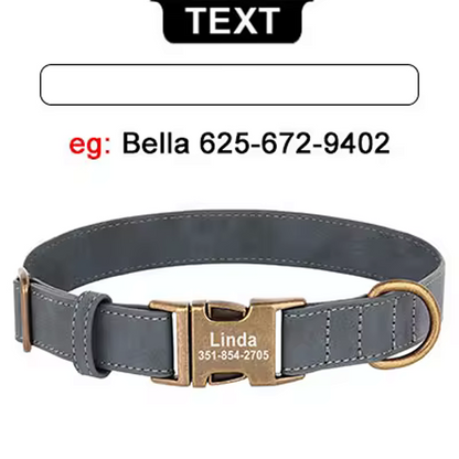 Custom Engraved Anti-Lost Dog Collar with Metal ID Tag - incl. Lifetime Warranty