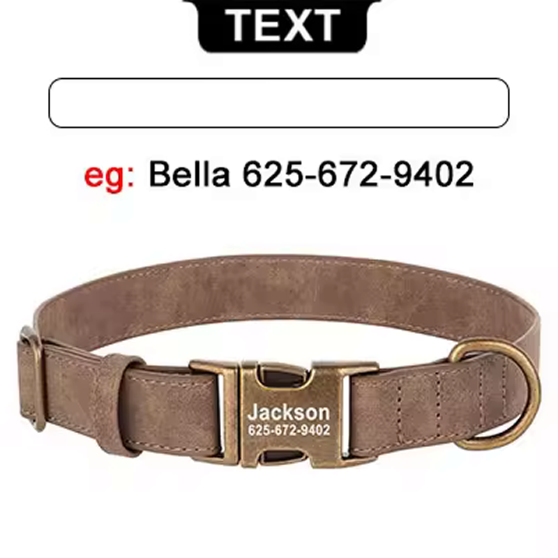 Custom Engraved Anti-Lost Dog Collar with Metal ID Tag - incl. Lifetime Warranty