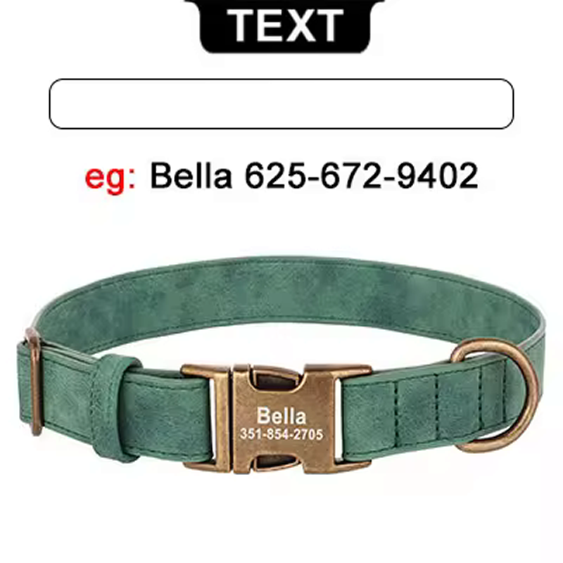Custom Engraved Anti-Lost Dog Collar with Metal ID Tag - incl. Lifetime Warranty