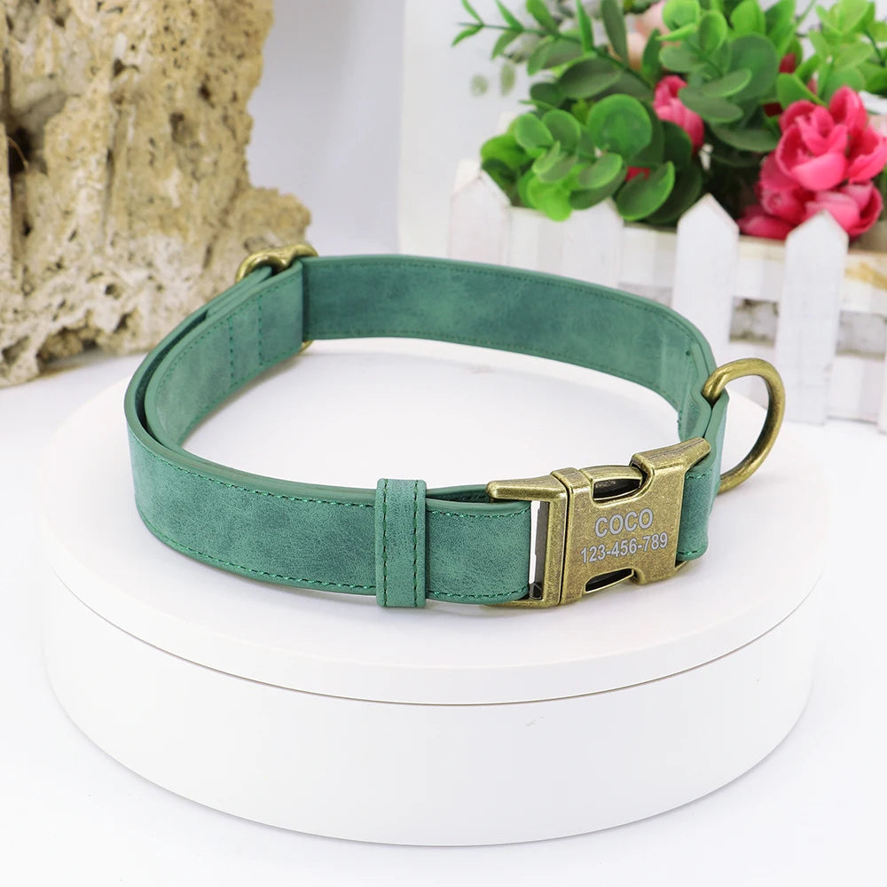 Custom Engraved Anti-Lost Dog Collar with Metal ID Tag - incl. Lifetime Warranty