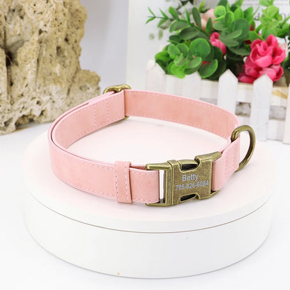 Custom Engraved Anti-Lost Dog Collar with Metal ID Tag - incl. Lifetime Warranty