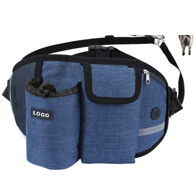 Hands-Free Dog Walking Belt with Treat Pouch and Bungee Leash