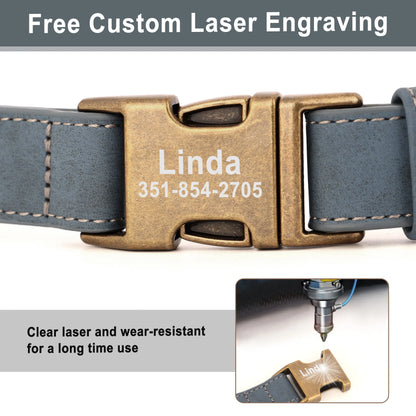 Custom Engraved Anti-Lost Dog Collar with Metal ID Tag - incl. Lifetime Warranty