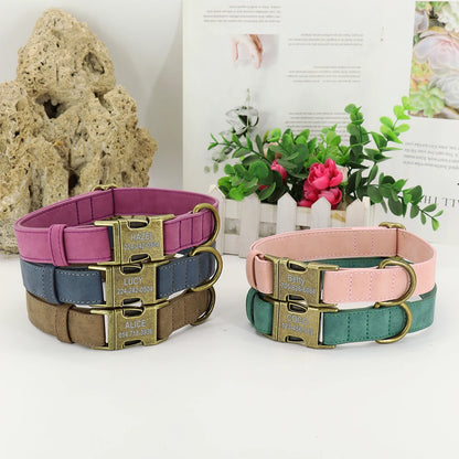 Custom Engraved Anti-Lost Dog Collar with Metal ID Tag - incl. Lifetime Warranty