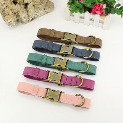 Custom Engraved Anti-Lost Dog Collar with Metal ID Tag - incl. Lifetime Warranty
