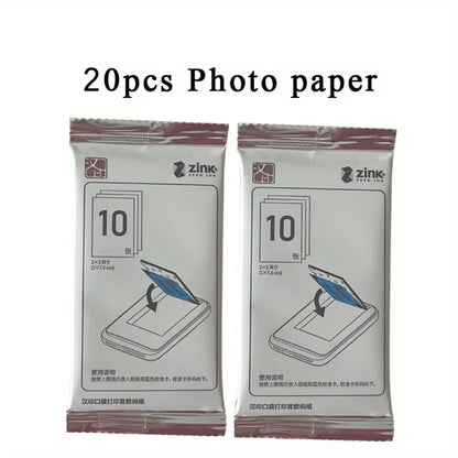 Portable Photo Paper (2x3”) - Sticker-Ready Prints for On-the-Go - 20/40 Sheets